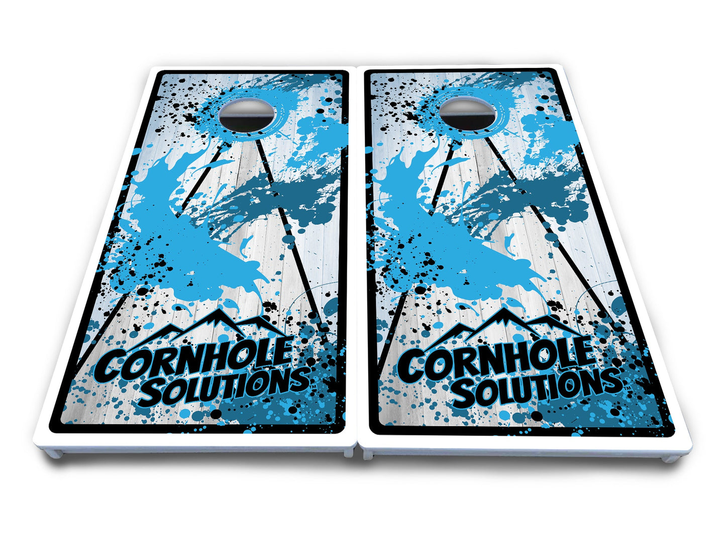 Paint Splatter CS Logo Cornhole Boards - All Weather Series