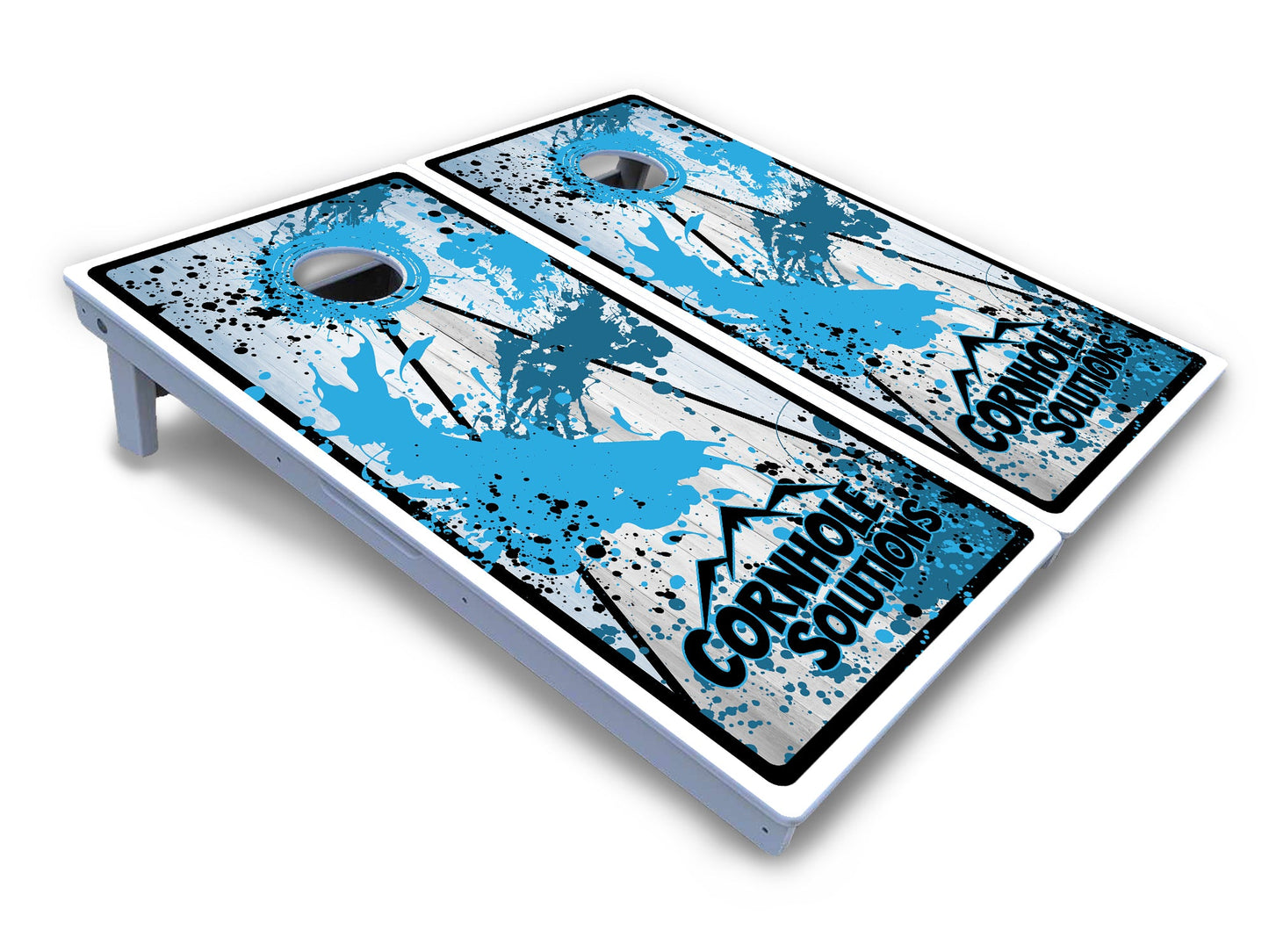 Paint Splatter CS Logo Cornhole Boards - All Weather Series