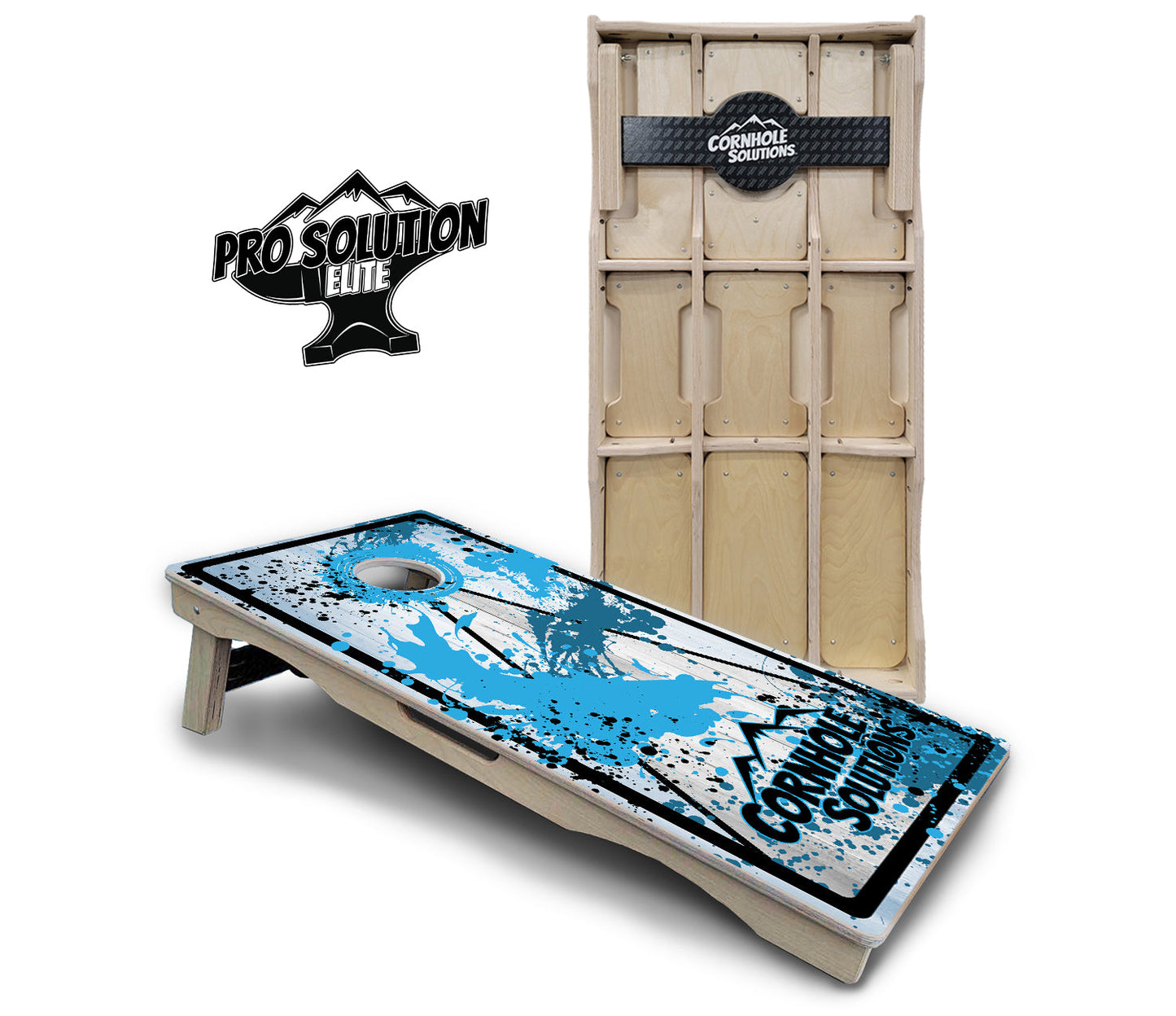 Paint Splatter CS Logo Cornhole Boards - Pro Solution Elite Series