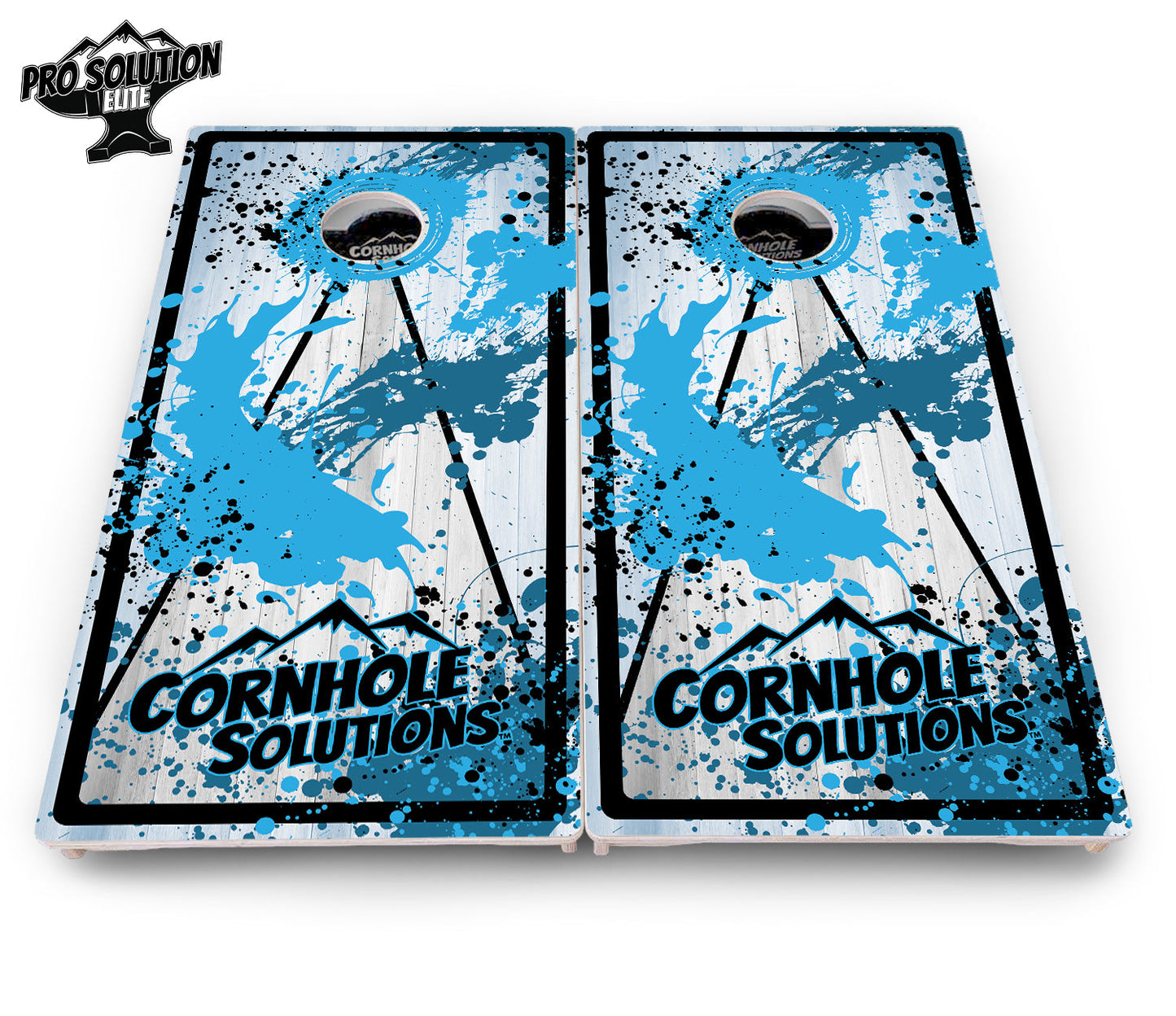 Paint Splatter CS Logo Cornhole Boards - Pro Solution Elite Series