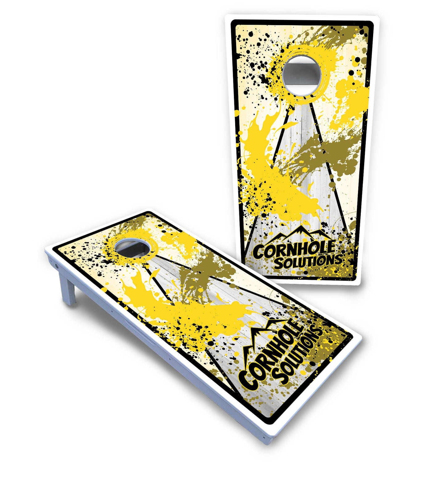 Paint Splatter CS Logo Cornhole Boards - All Weather Series