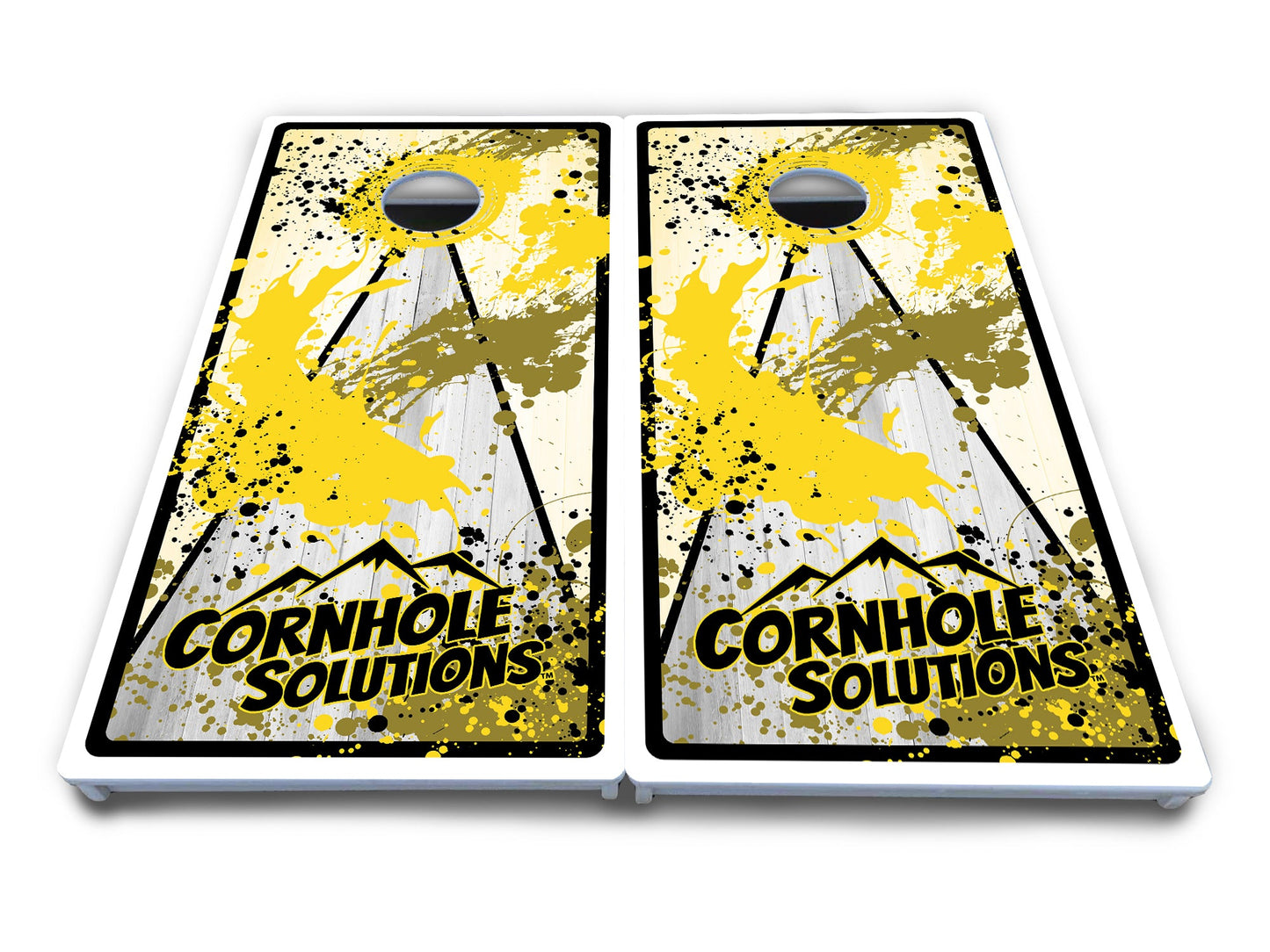 Paint Splatter CS Logo Cornhole Boards - All Weather Series
