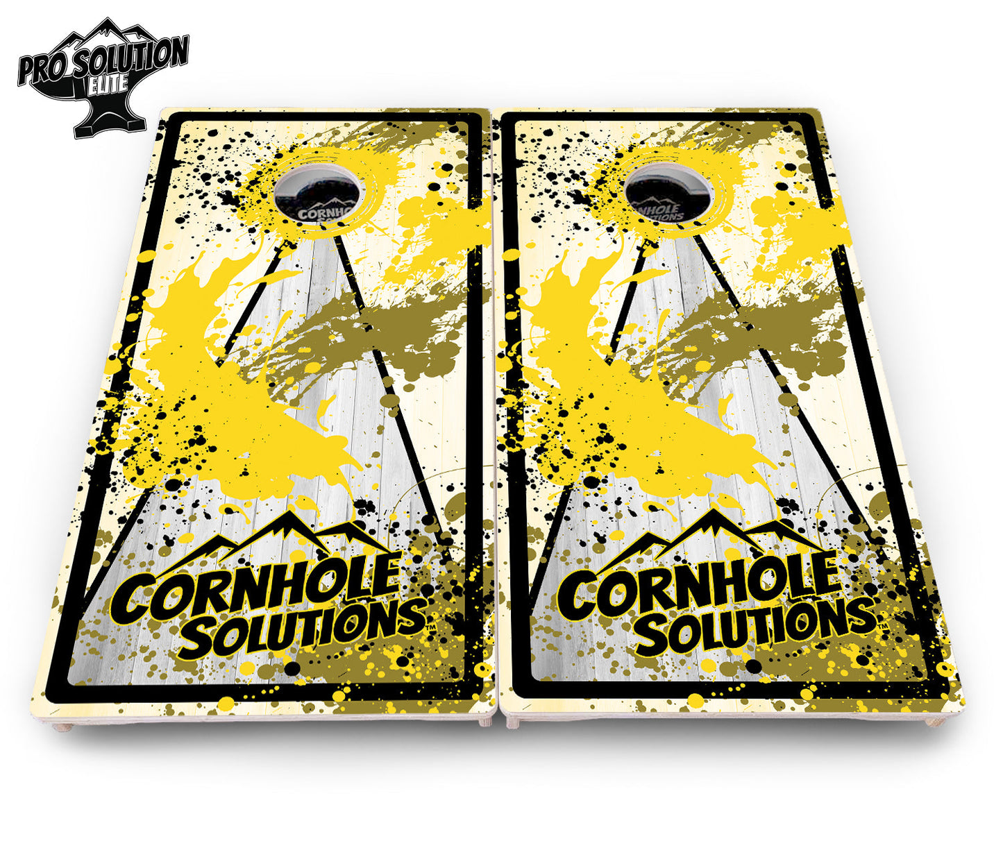 Paint Splatter CS Logo Cornhole Boards - Pro Solution Elite Series