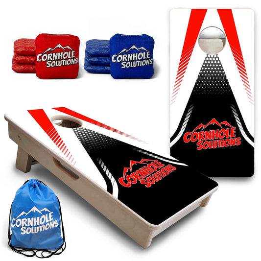 White & Black Jersey CS Logo - Mini or Vacation Size Cornhole Boards