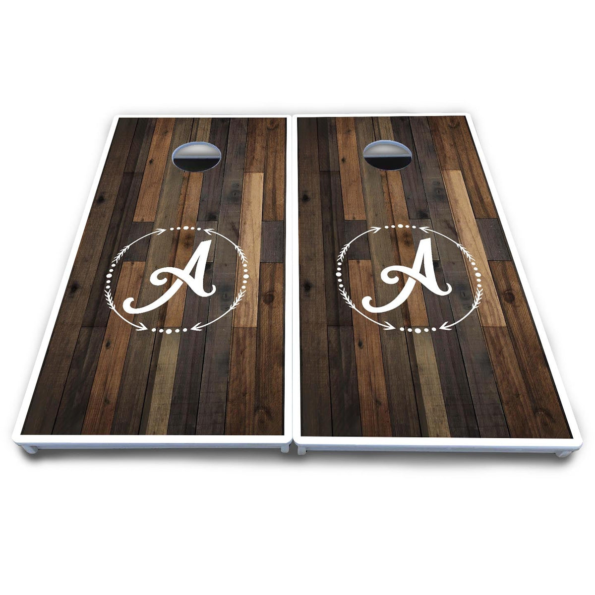 Wood Wreath Letter Cornhole Boards - All Weather Series