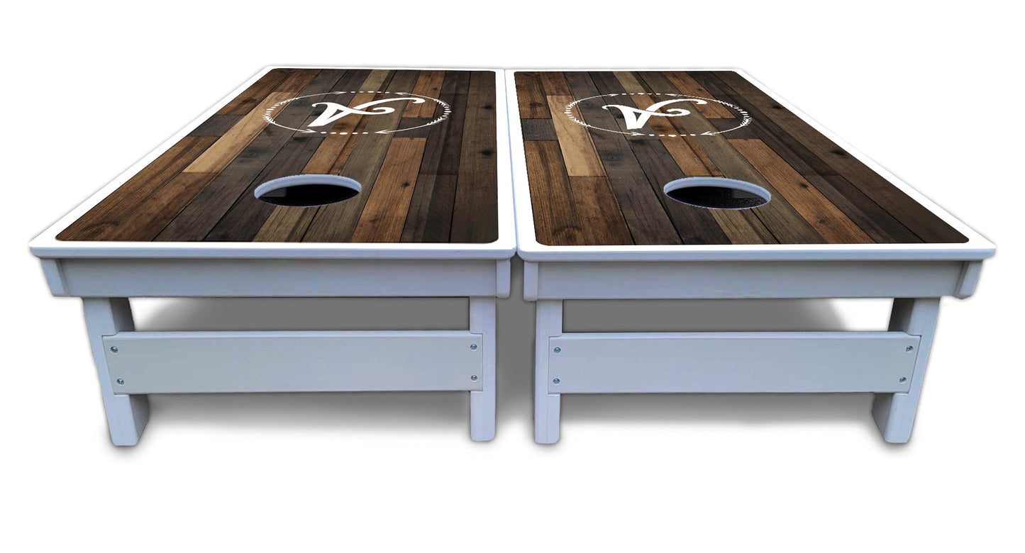 Wood Wreath Letter Cornhole Boards - All Weather Series