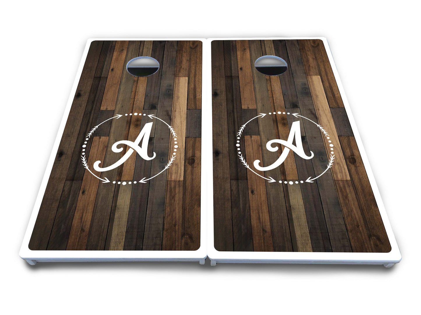 Wood Wreath Letter Cornhole Boards - All Weather Series
