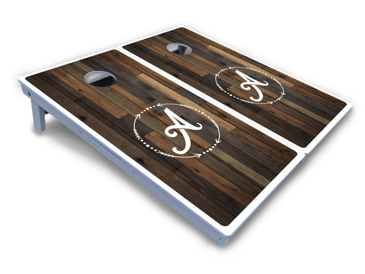 Wood Wreath Letter Cornhole Boards - All Weather Series