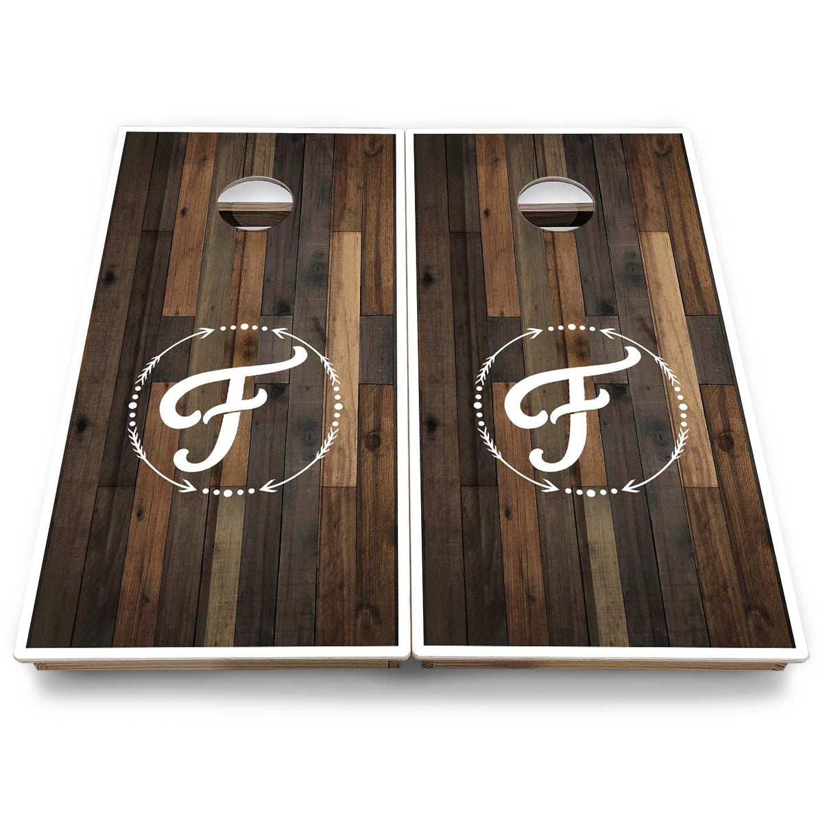 Wood Wreath Letter Cornhole Boards - Backyard Series