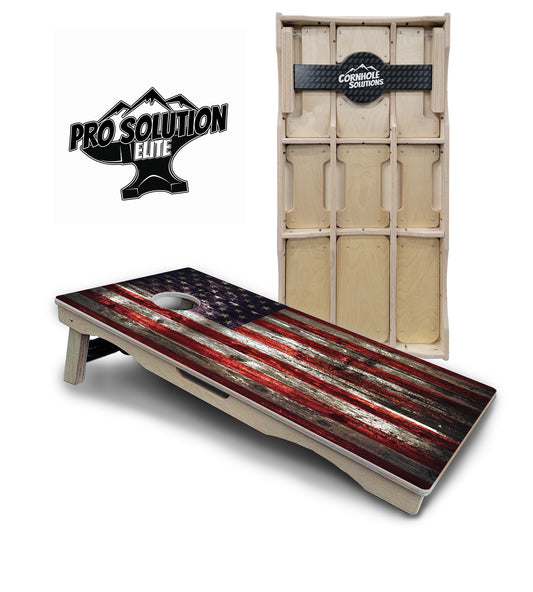 Distressed Flag Cornhole Boards - Pro Solution Elite Series