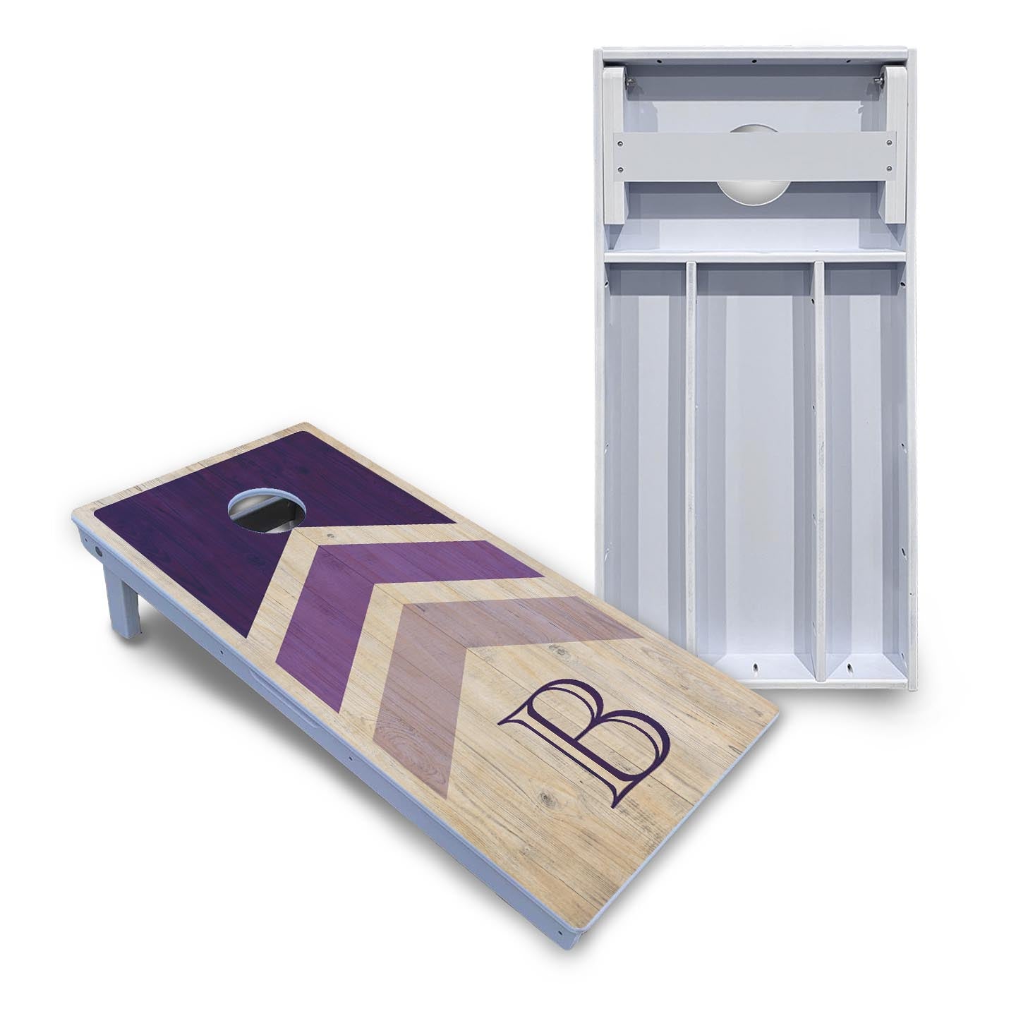 Wedding Arrows Cornhole Boards - All Weather Series - Purple