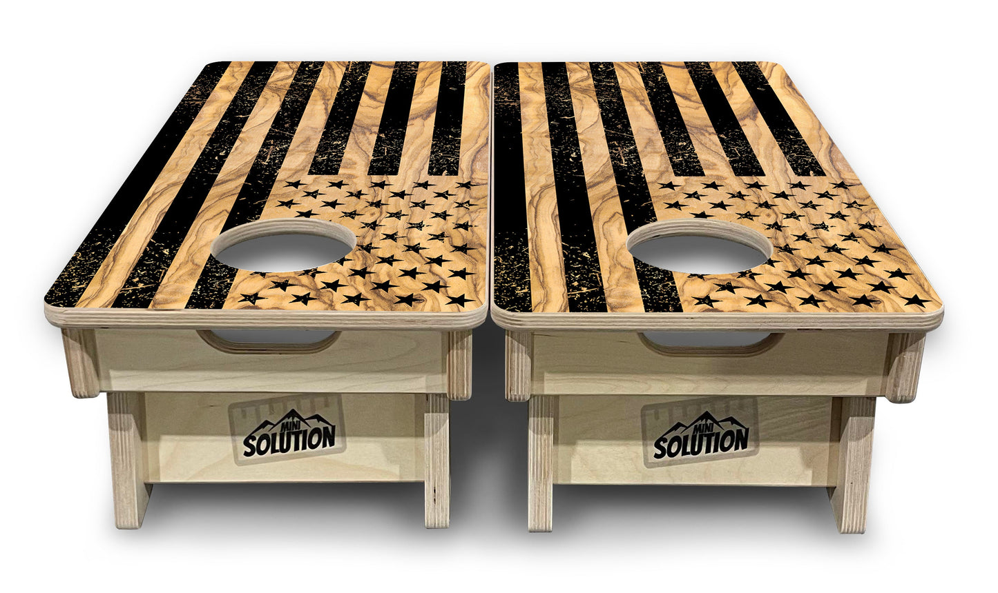 Mini Cornhole Boards - Light Wood Flag Designs