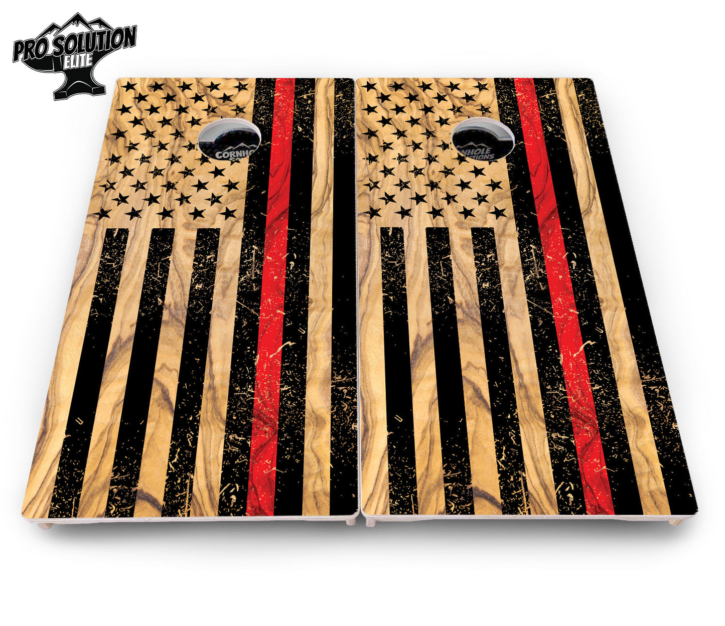 Light Wood Flag Cornhole Boards - Pro Solution Elite Series