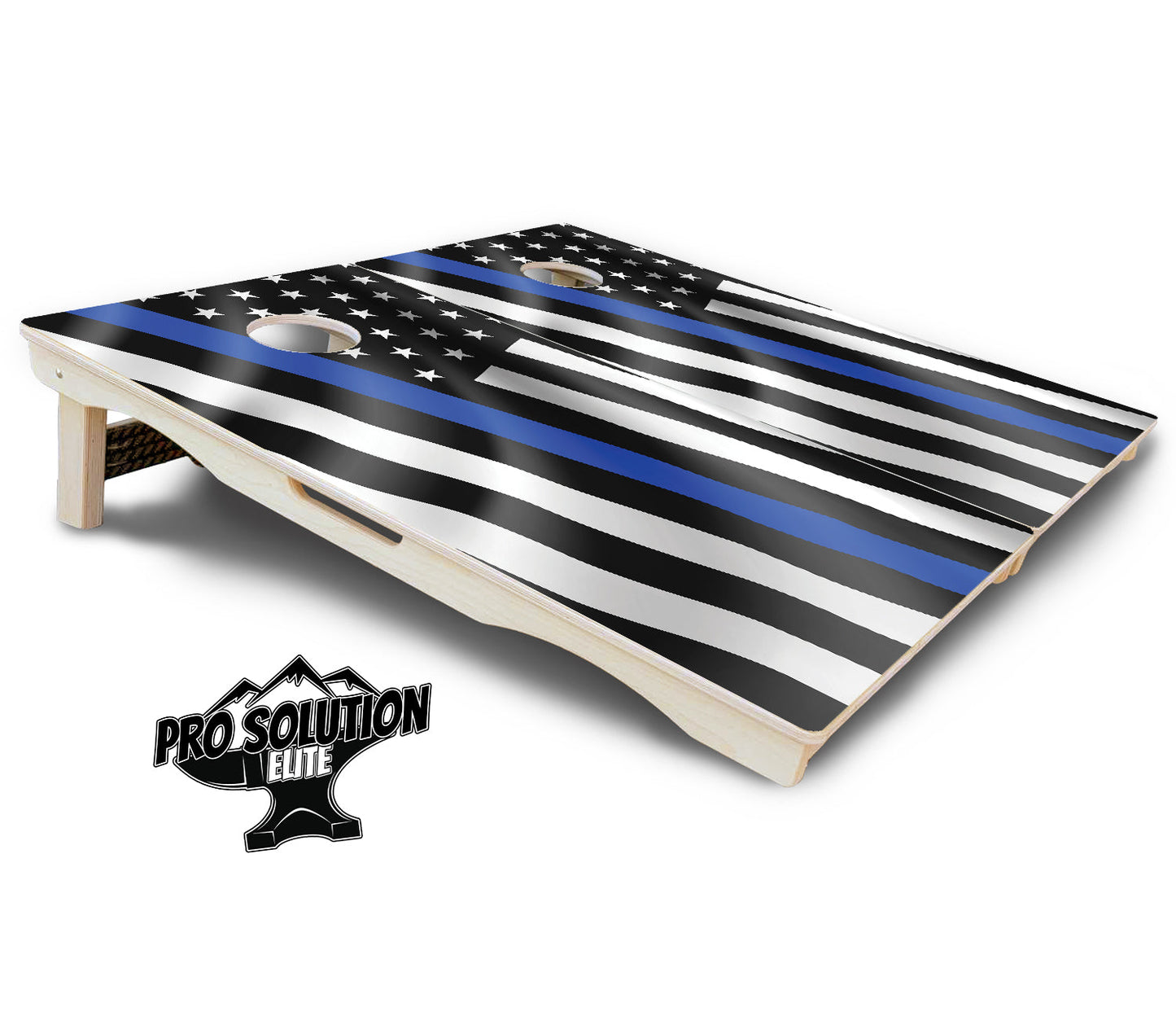 B&W Wavy Flag Cornhole Boards - Pro Solution Elite Series