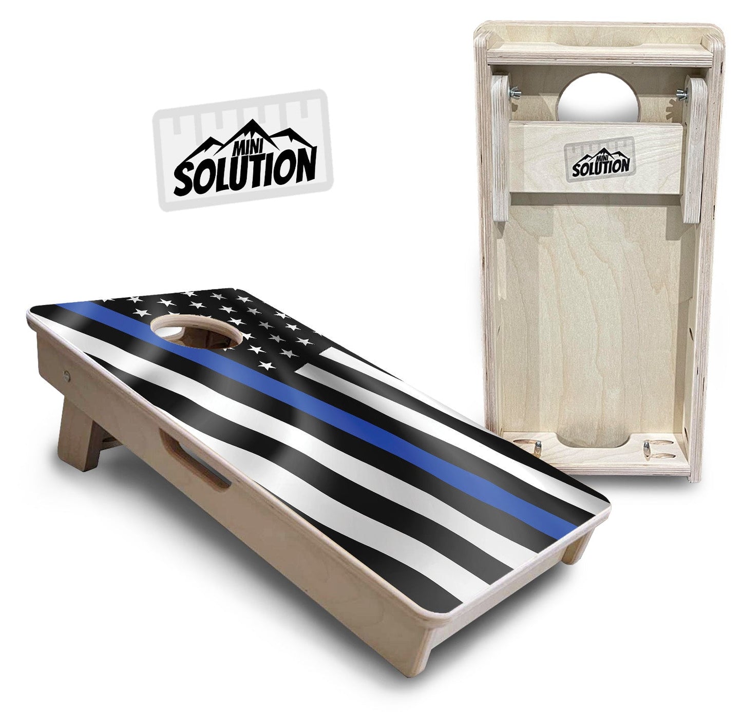 Mini Cornhole Boards - B&W Wavy Flag