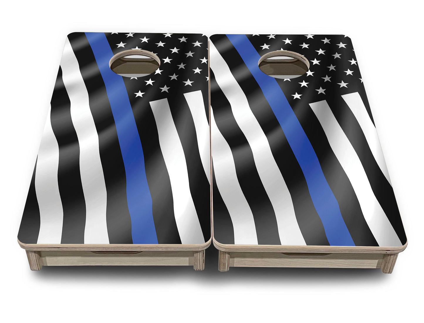 Mini Cornhole Boards - B&W Wavy Flag