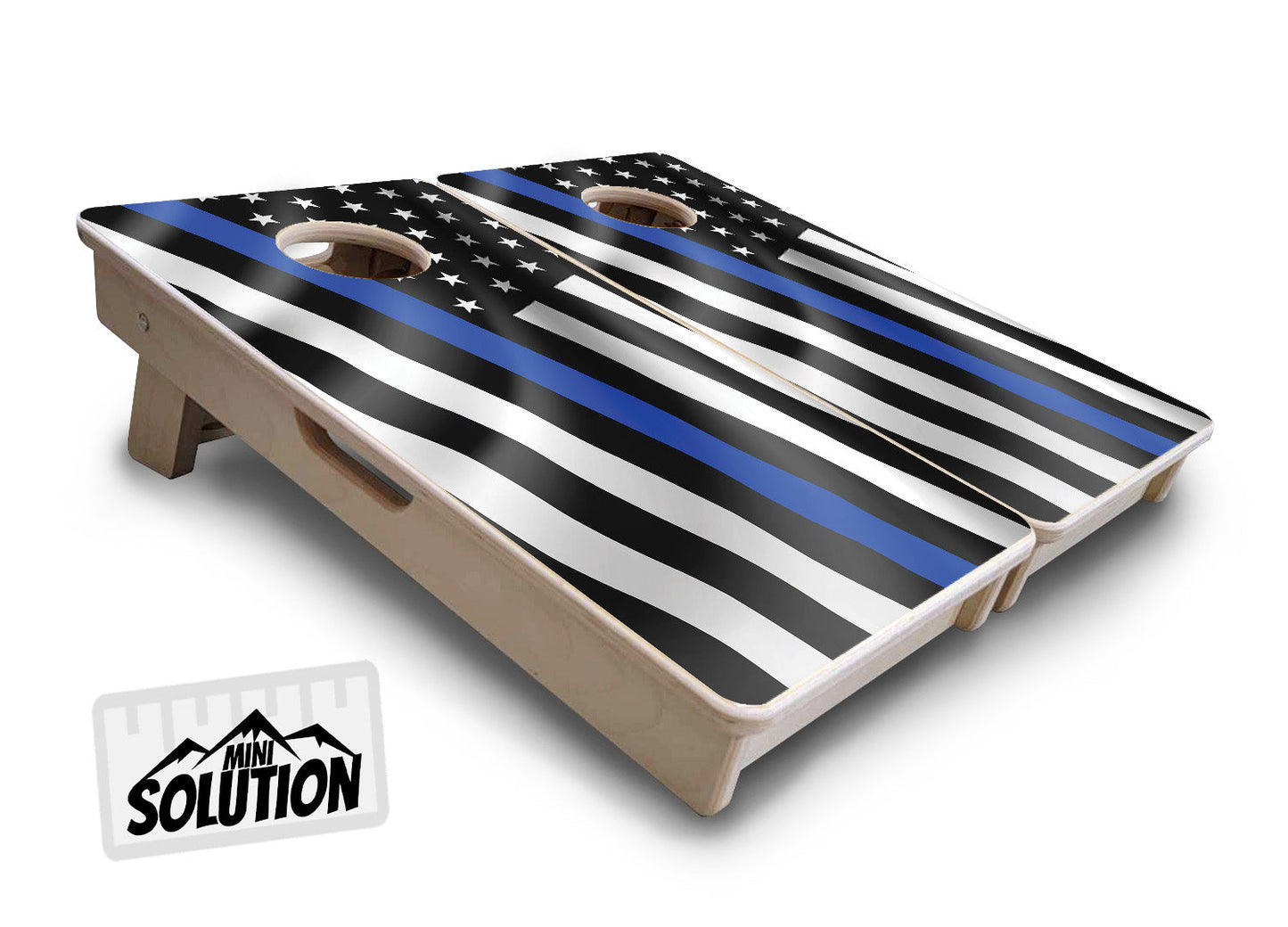 Mini Cornhole Boards - B&W Wavy Flag