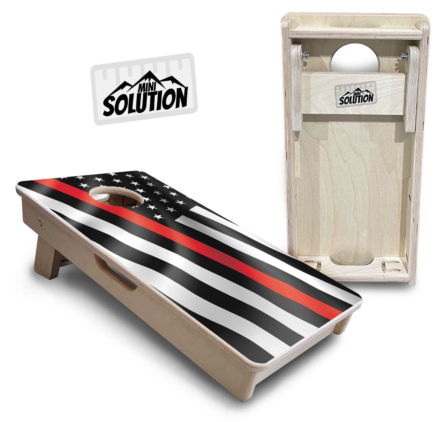 Mini Cornhole Boards - B&W Wavy Flag