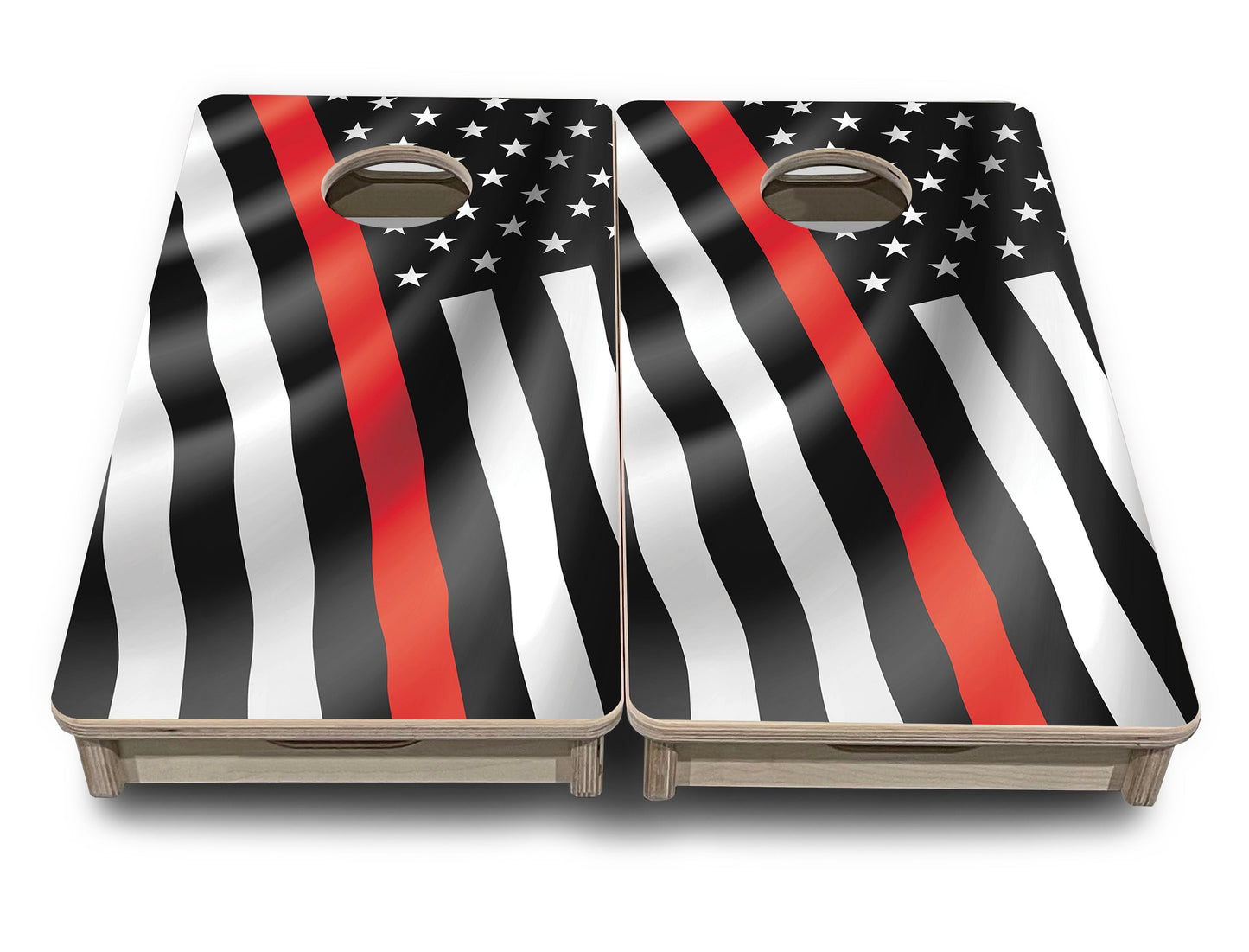 Mini Cornhole Boards - B&W Wavy Flag