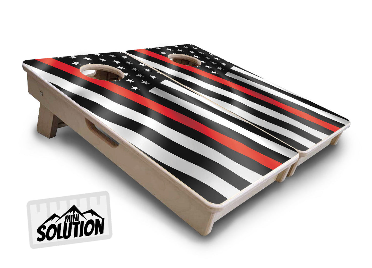Mini Cornhole Boards - B&W Wavy Flag