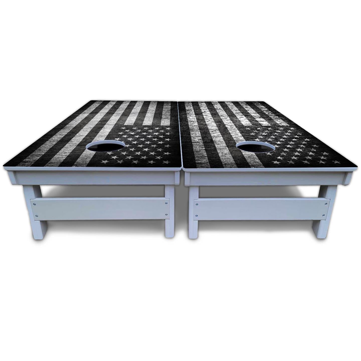 Monochrome Flag Cornhole Boards - All Weather Series