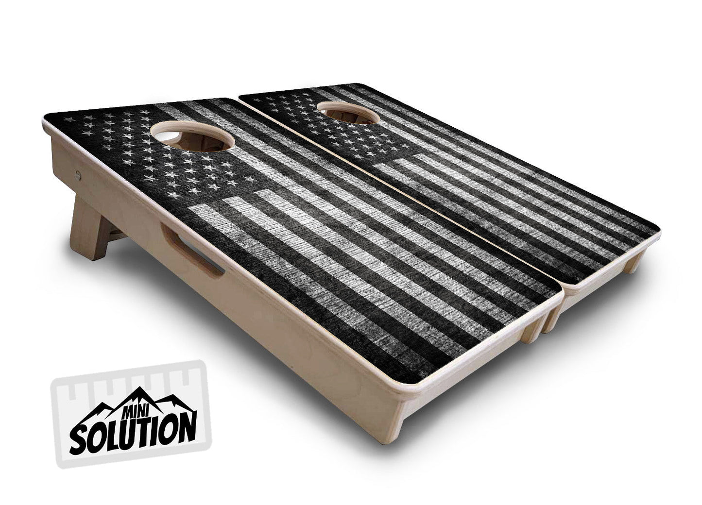 Monochrome Flag - Mini or Vacation Size Cornhole Boards