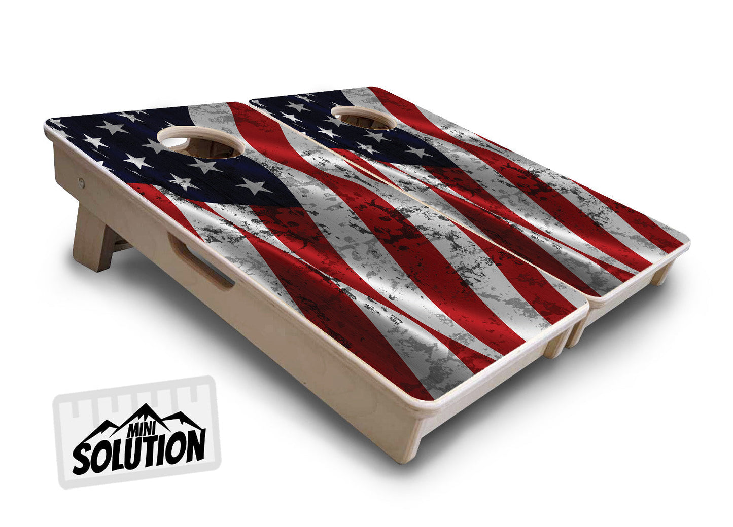 Wavy Distressed Flag - Mini or Vacation Size Cornhole Boards
