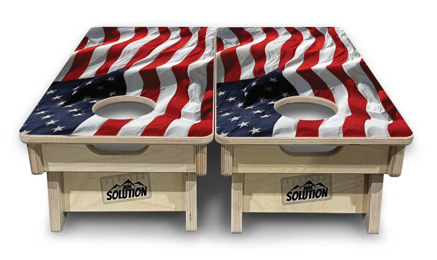 Mini Cornhole Boards - Waving Flag