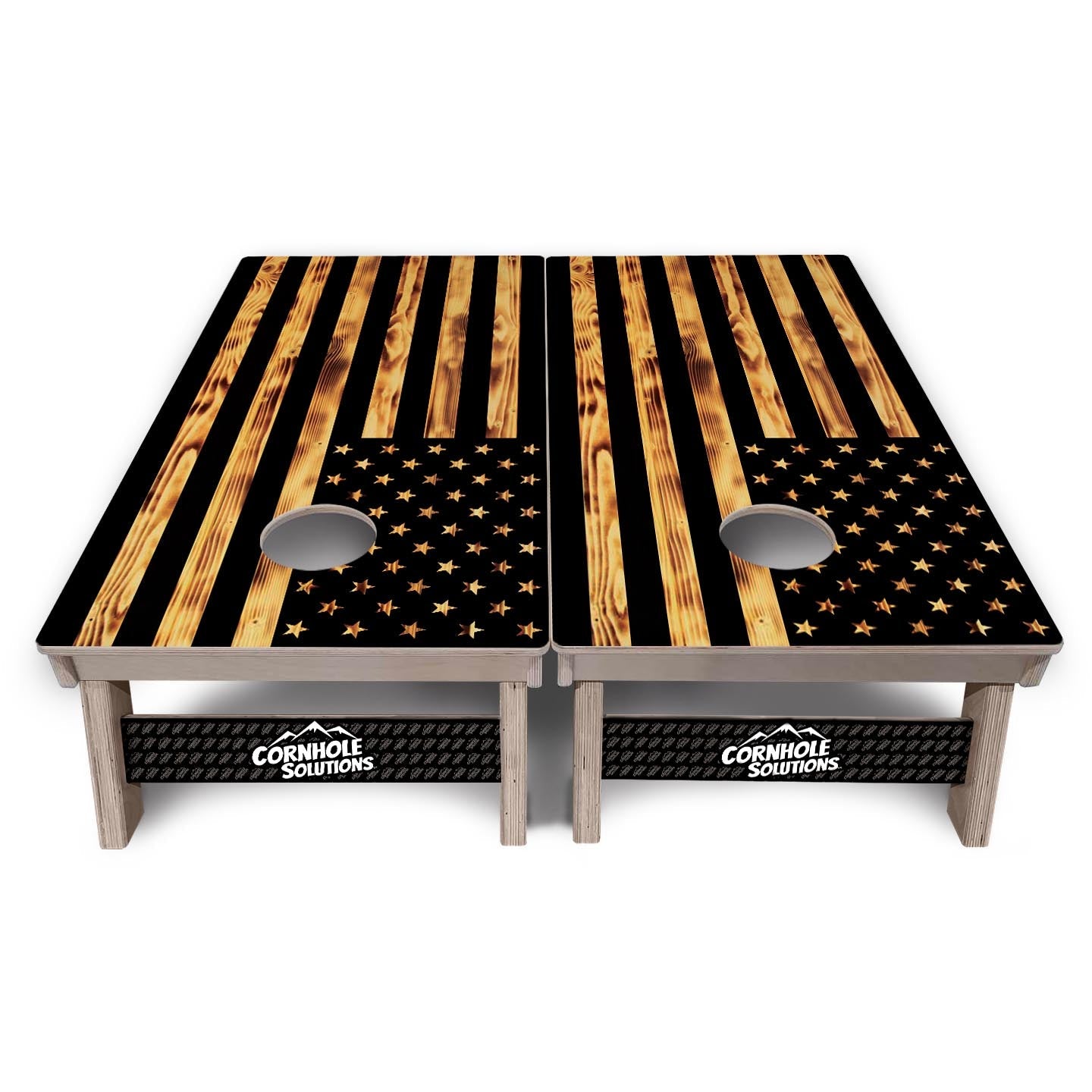 Burnt Rustic Flag Cornhole Boards - Professional Tournament Series