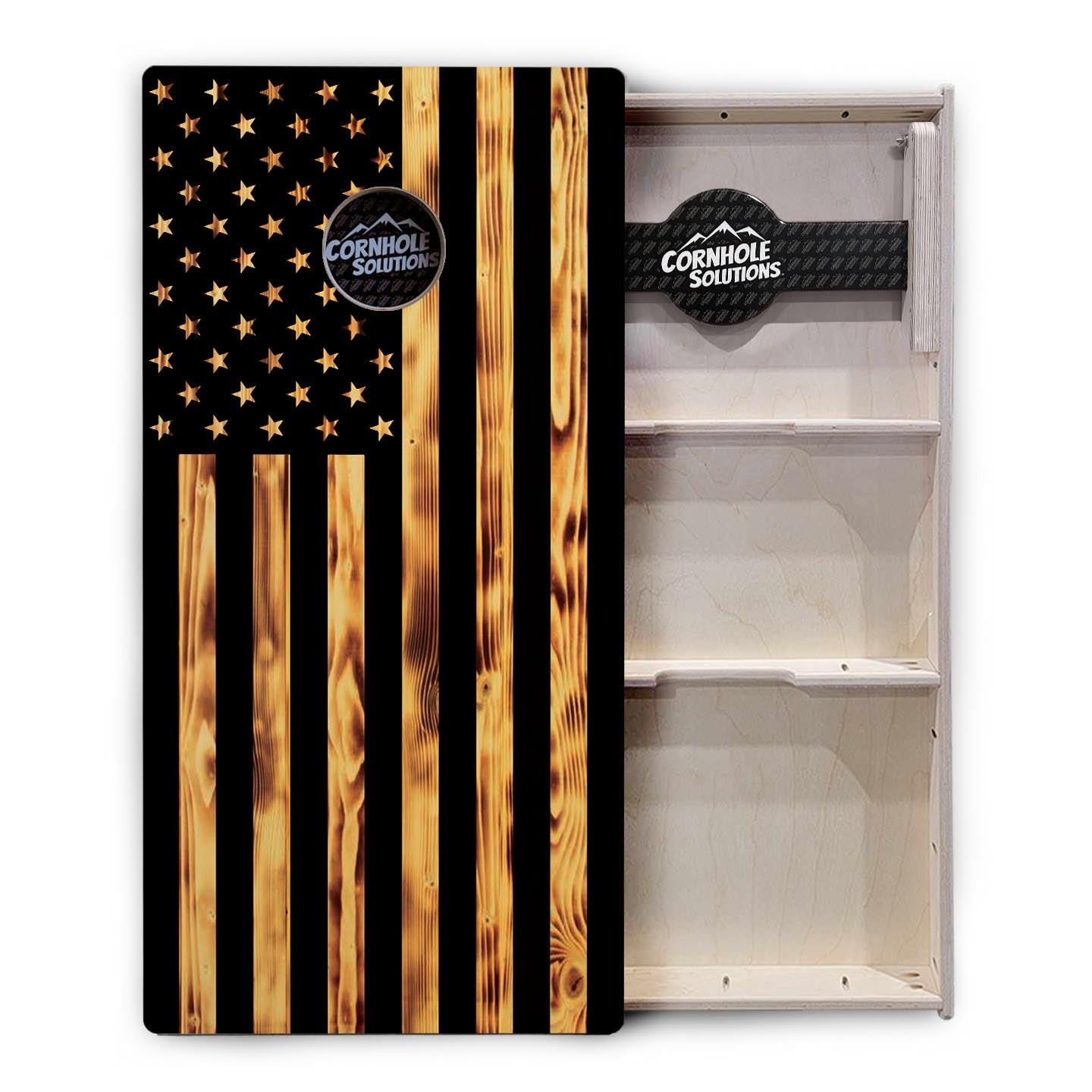 Burnt Rustic Flag Cornhole Boards - Professional Tournament Series
