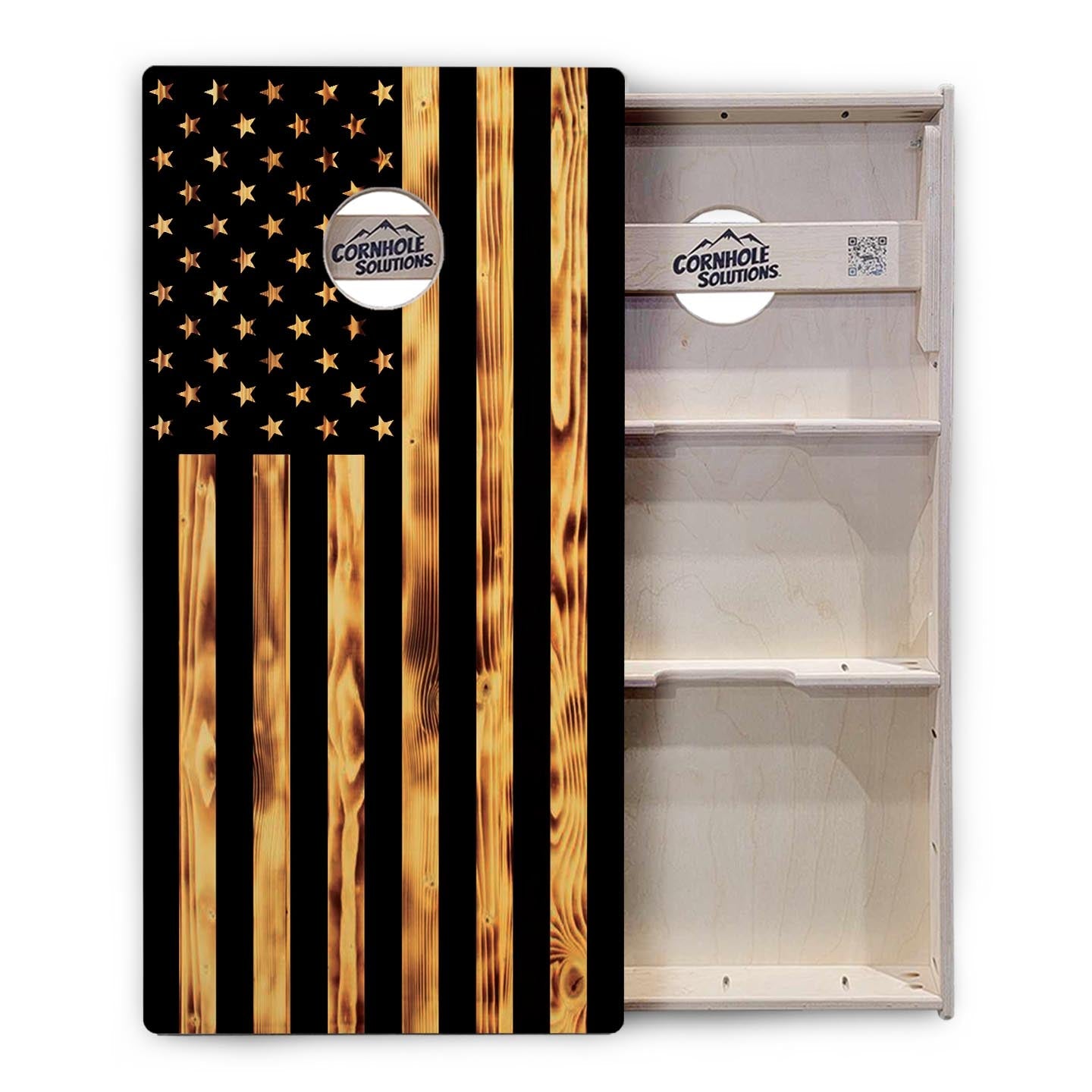 Burnt Rustic Flag Cornhole Boards - Professional Tournament Series