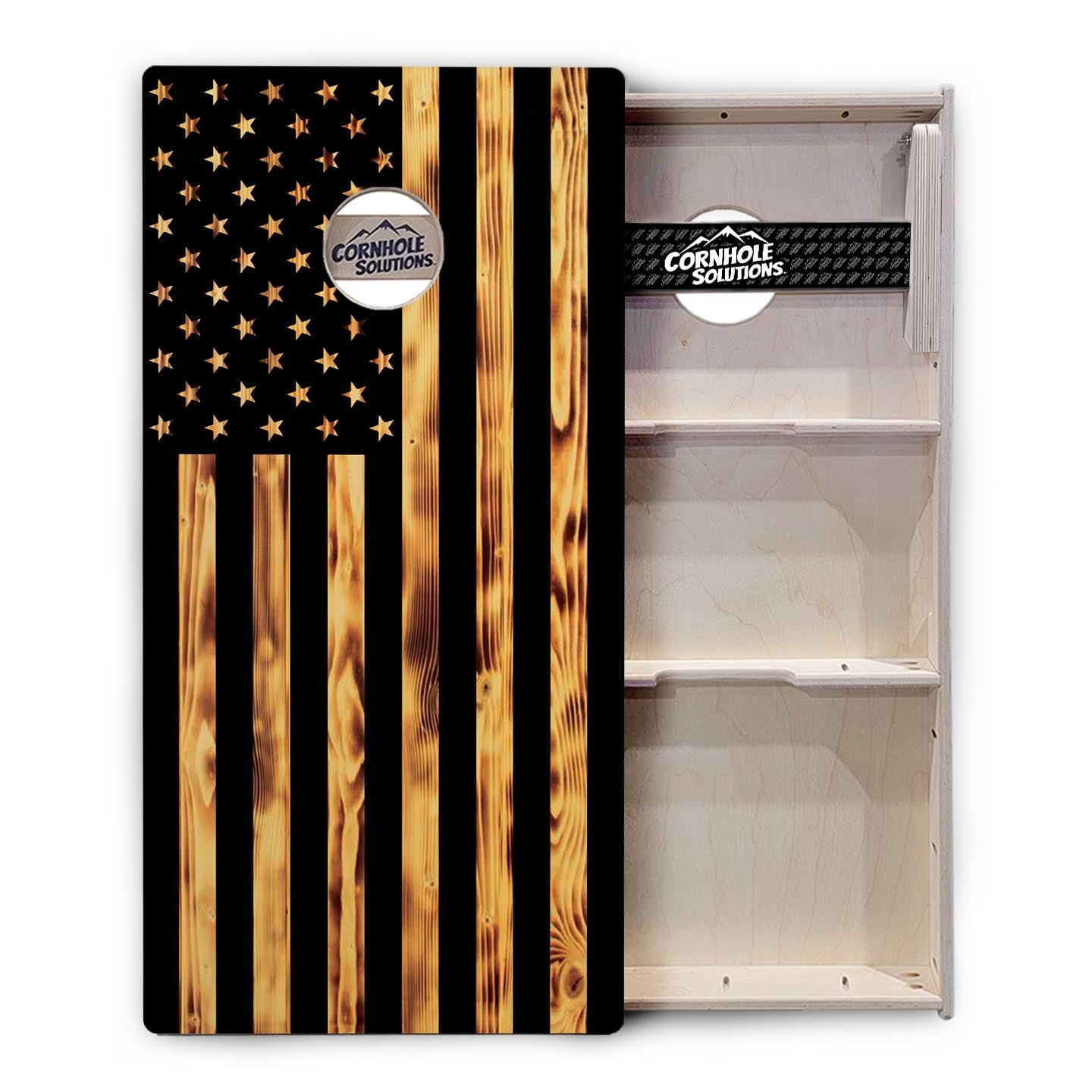 Burnt Rustic Flag Cornhole Boards - Professional Tournament Series