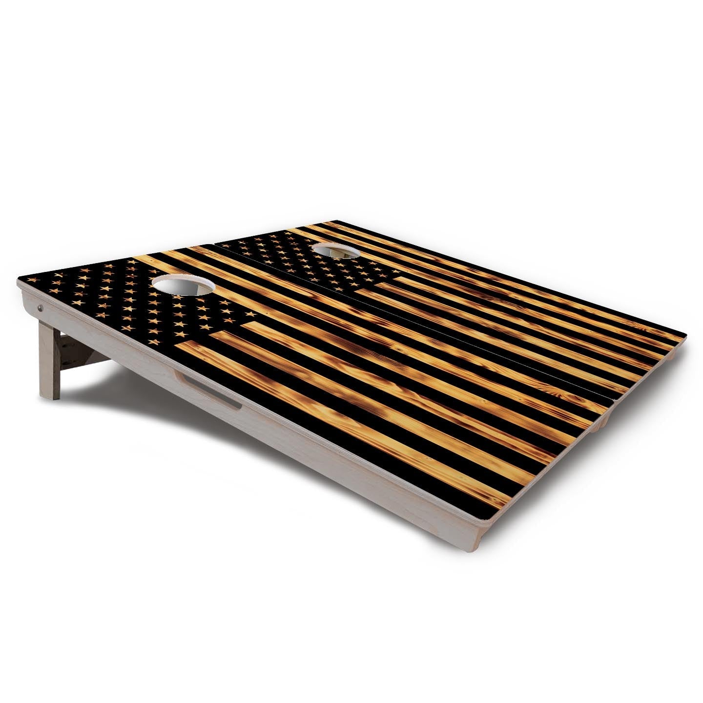 Burnt Rustic Flag Cornhole Boards - Professional Tournament Series