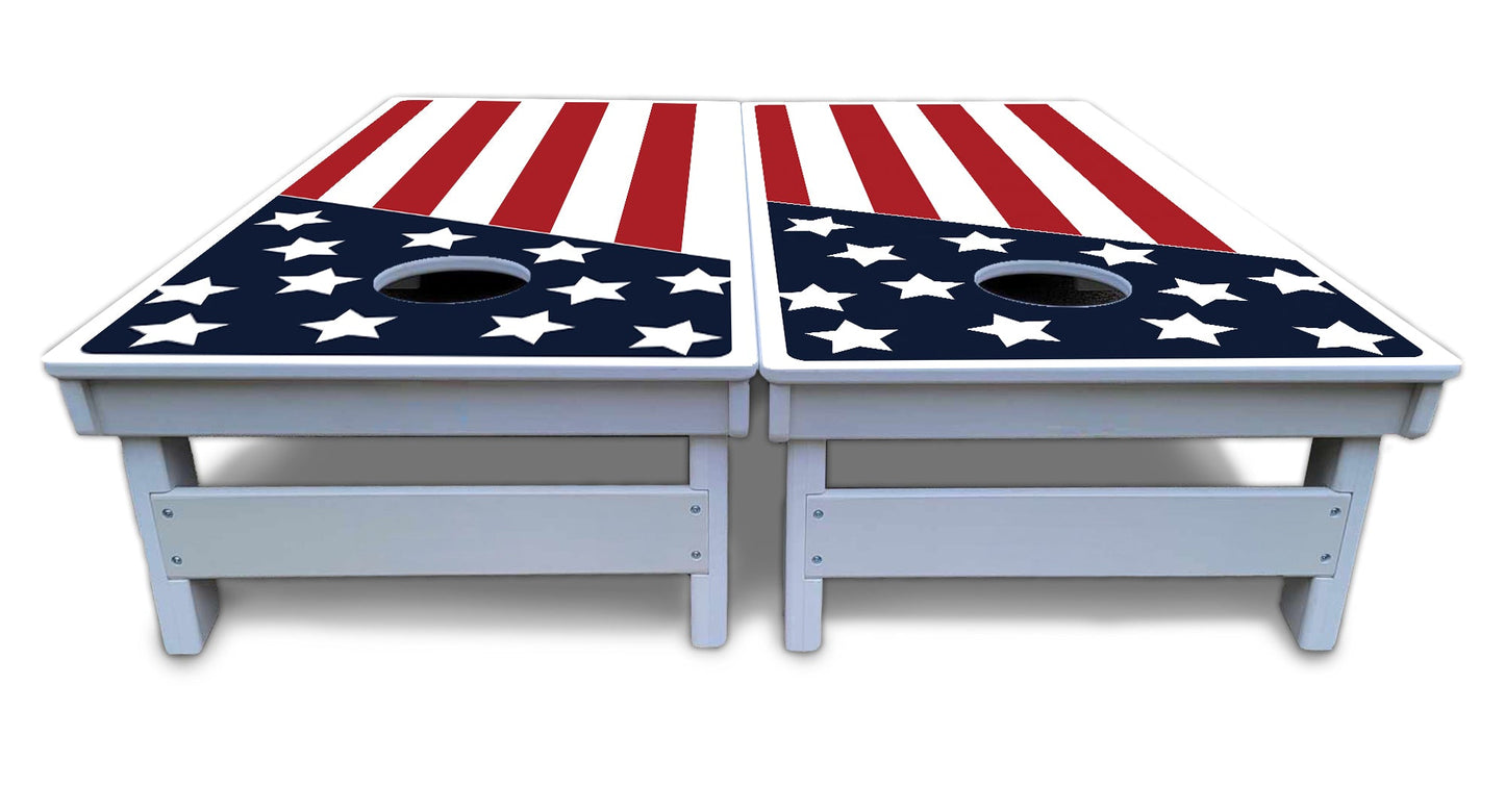 Slanted Flag Cornhole Boards - All Weather Series