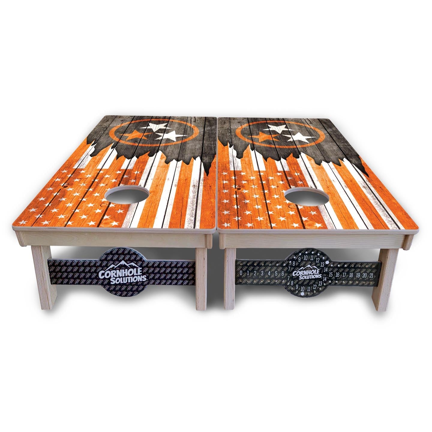 Orange TN Flag Cornhole Boards - Professional Tournament Series