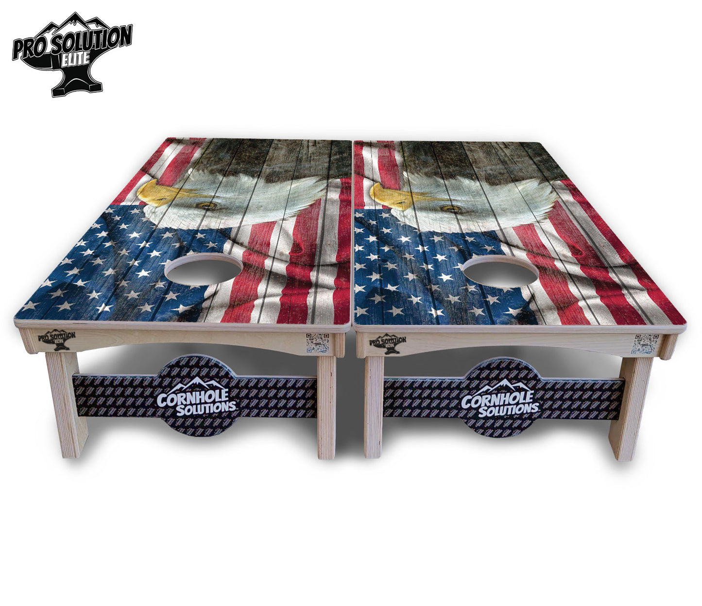 Faded Eagle Flag Cornhole Boards - Pro Solution Elite Series