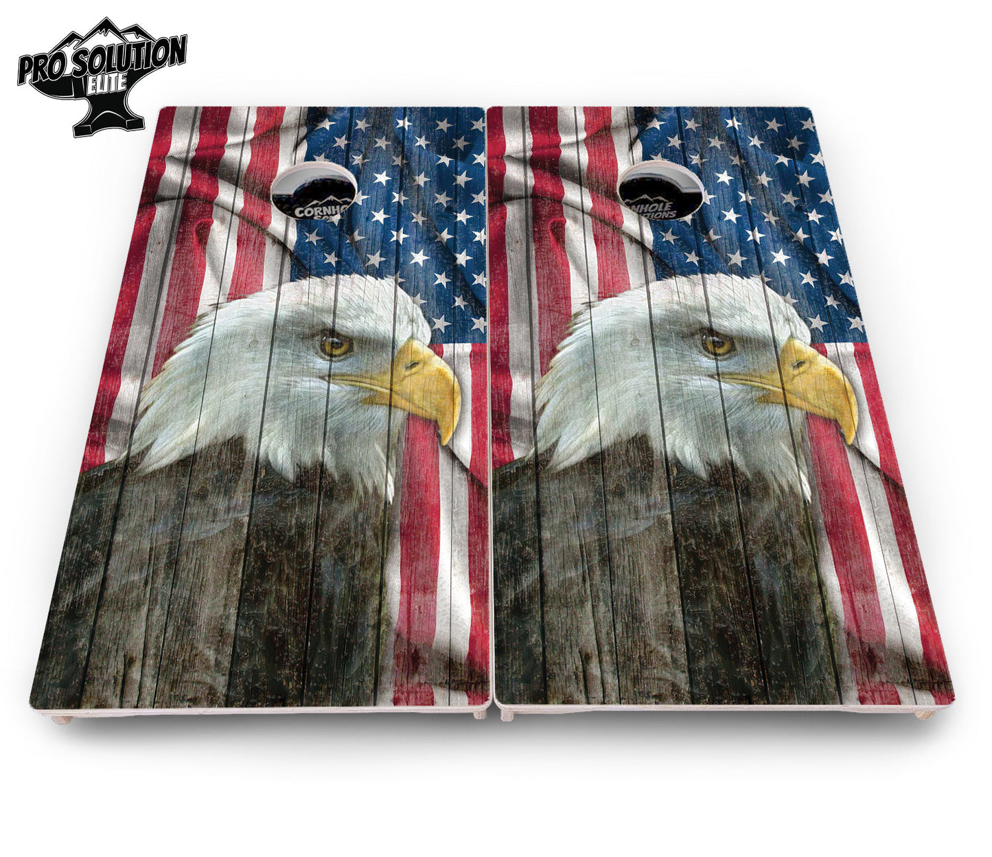Faded Eagle Flag Cornhole Boards - Pro Solution Elite Series