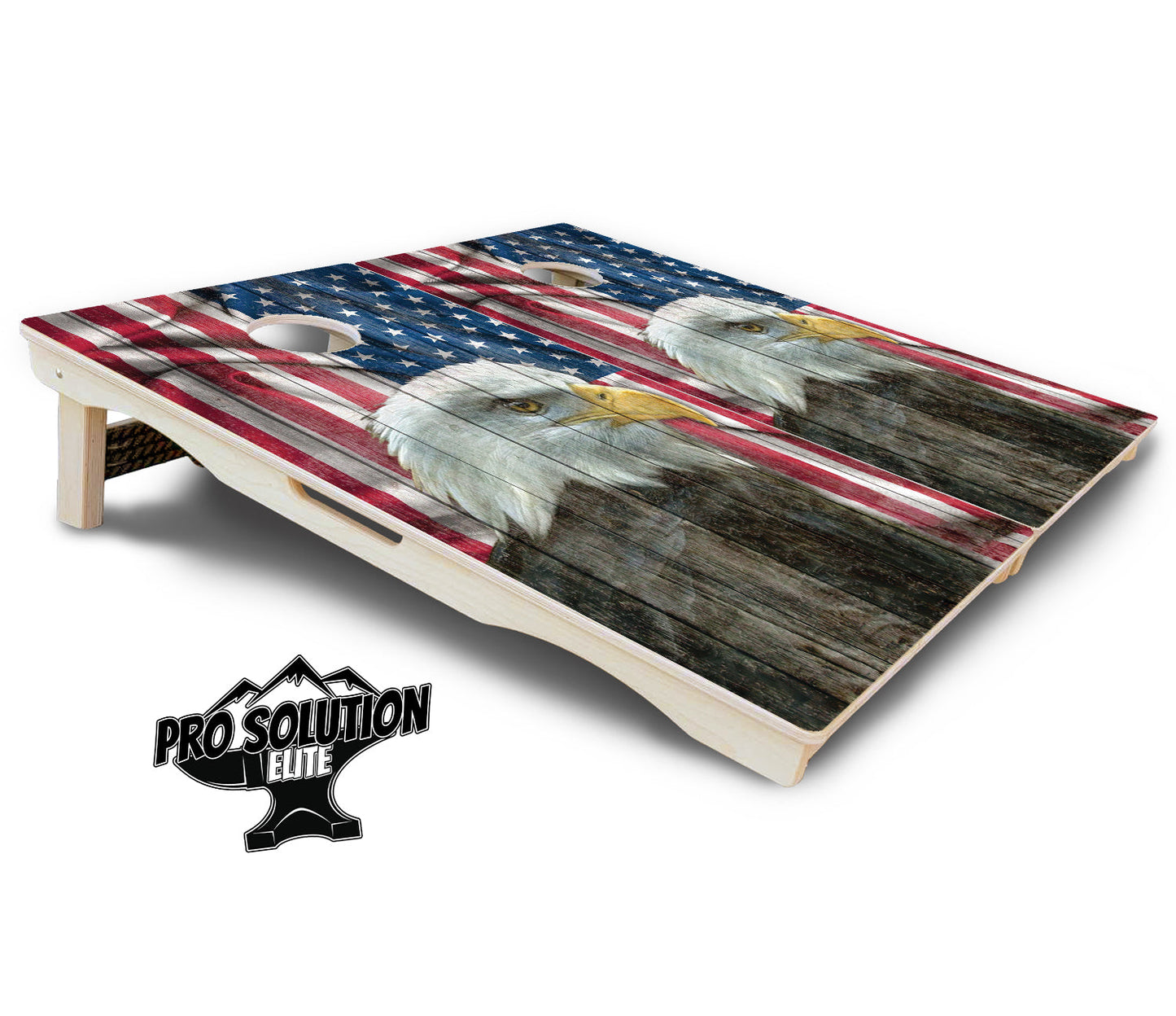 Faded Eagle Flag Cornhole Boards - Pro Solution Elite Series
