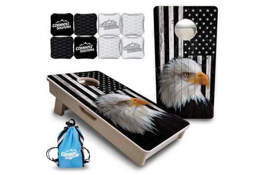 Black & White Eagle - Mini or Vacation Size Cornhole Boards