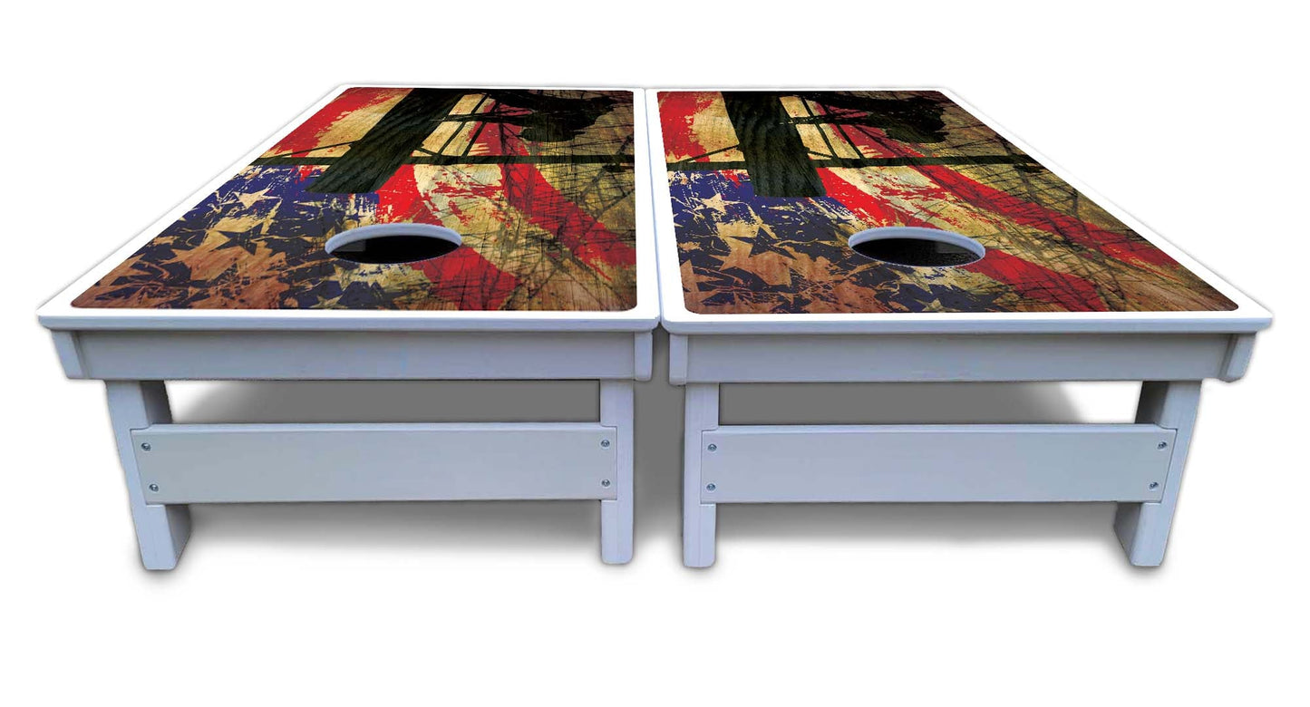 Faded Lineman Cornhole Boards - All Weather Series