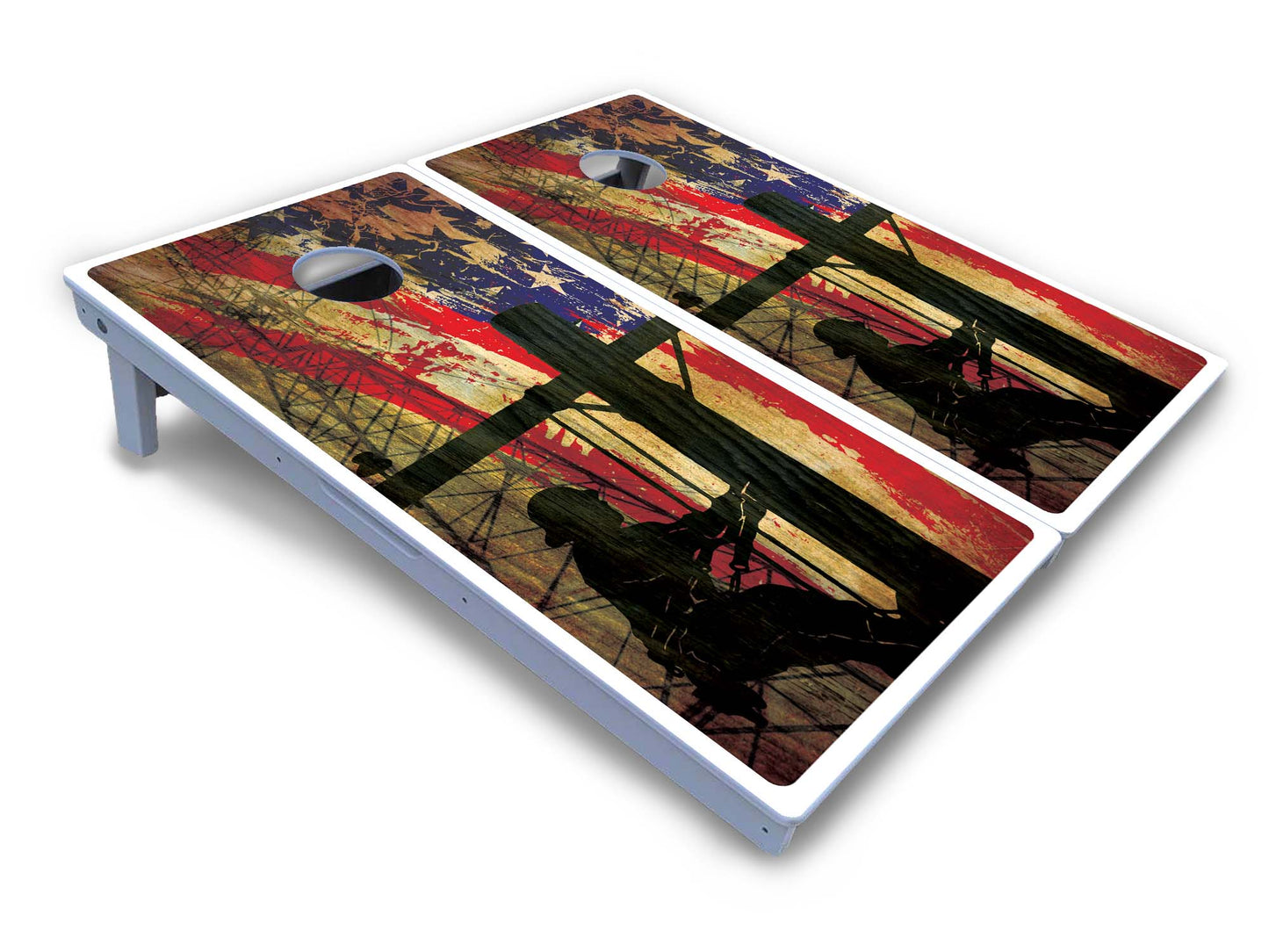 Faded Lineman Cornhole Boards - All Weather Series