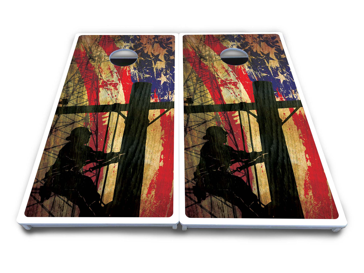 Faded Lineman Cornhole Boards - All Weather Series