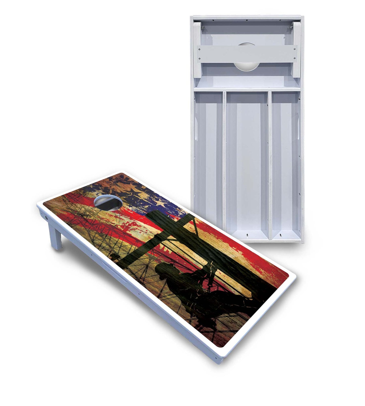 Faded Lineman Cornhole Boards - All Weather Series