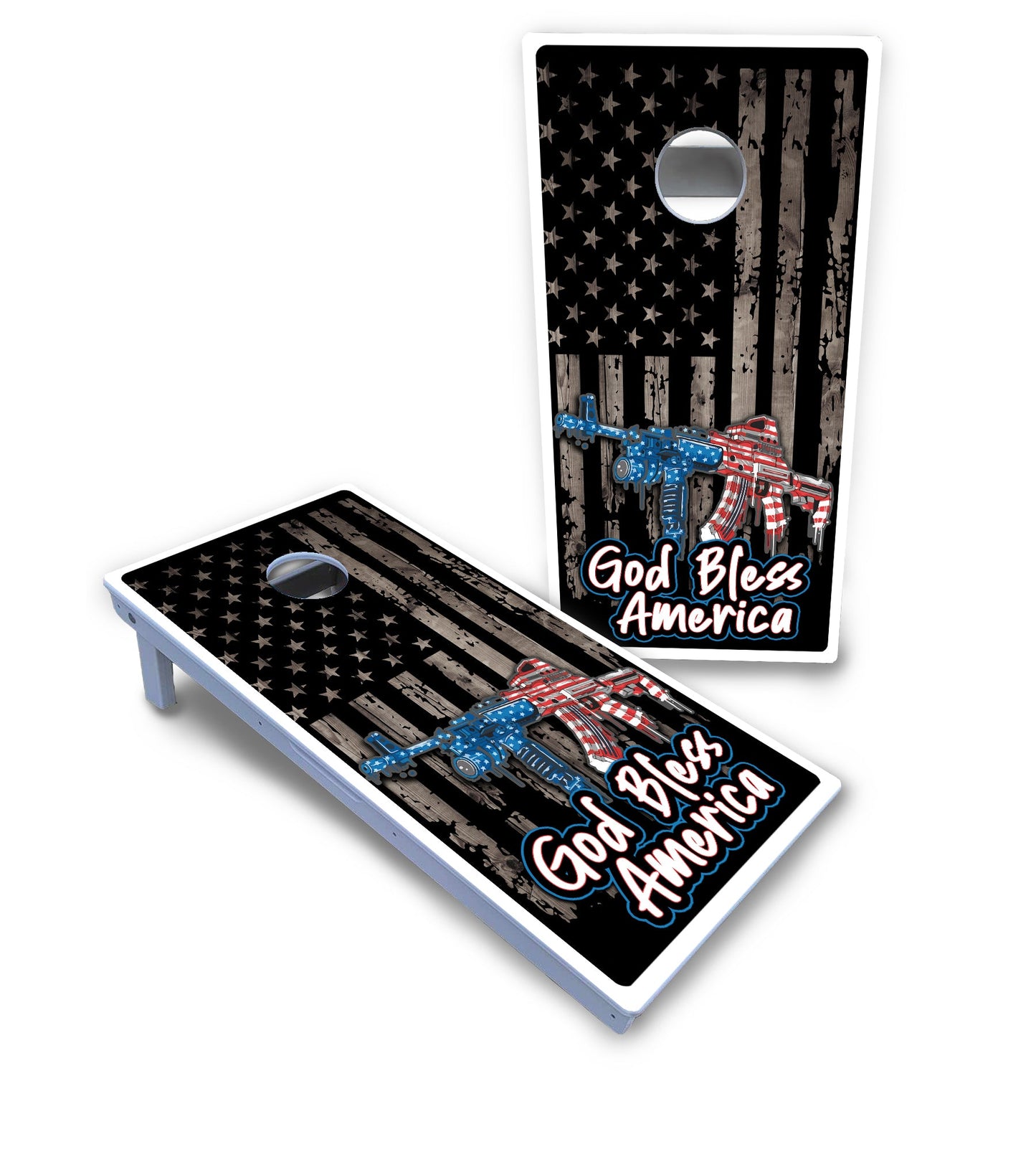 God Bless America Cornhole Boards - All Weather Series