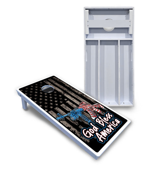 God Bless America Cornhole Boards - All Weather Series