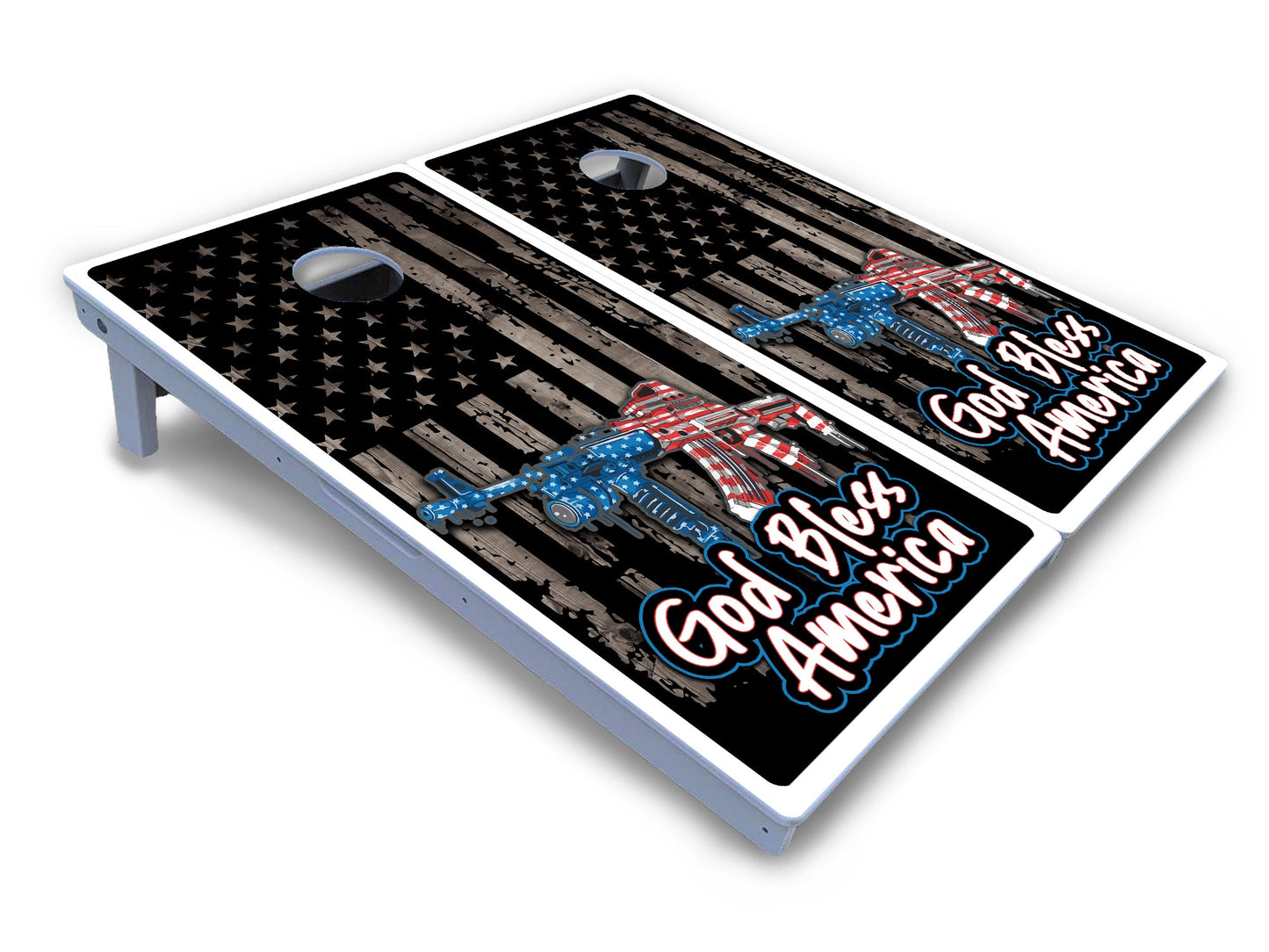 God Bless America Cornhole Boards - All Weather Series