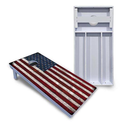Rustic USA Flag Cornhole Boards - All Weather Series