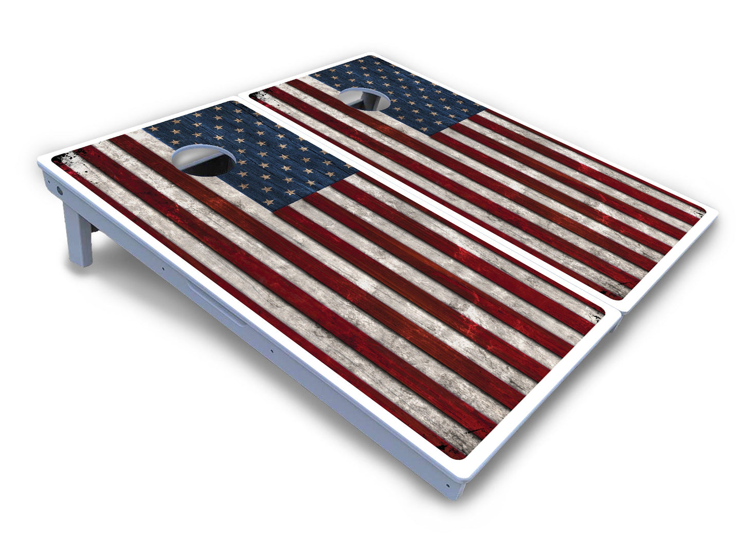 Rustic USA Flag Cornhole Boards - All Weather Series