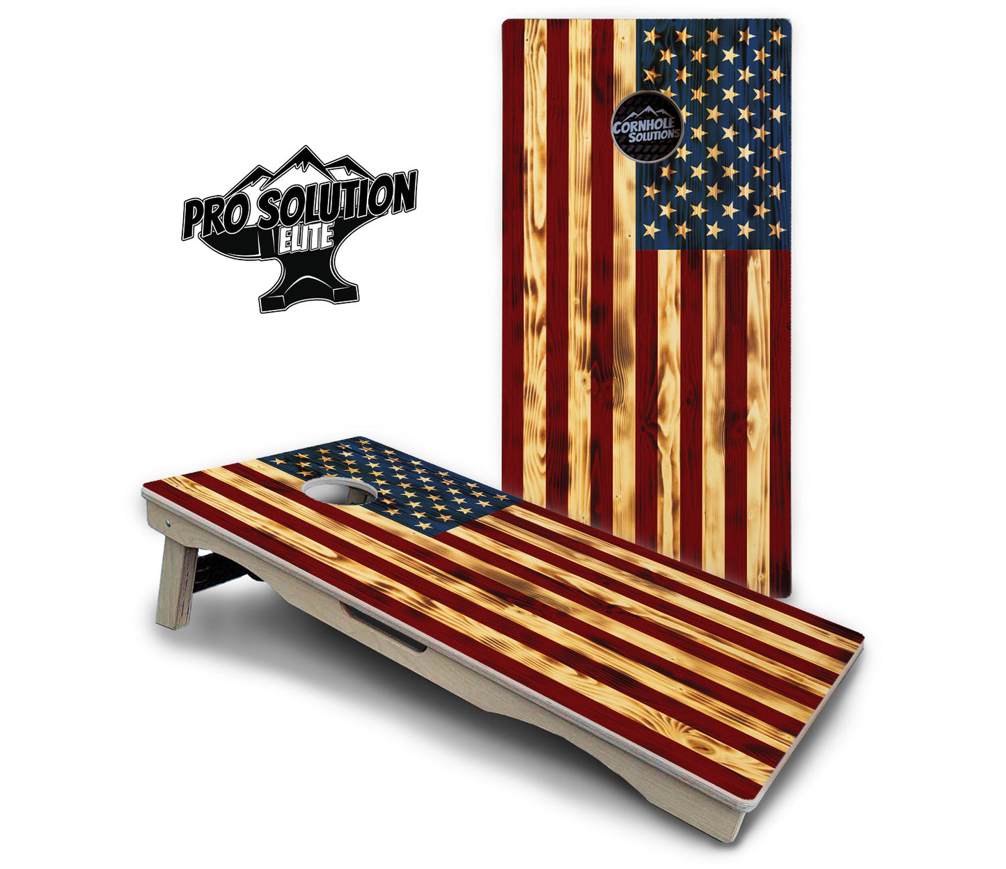 Burnt Color Flag Cornhole Boards - Pro Solution Elite Series