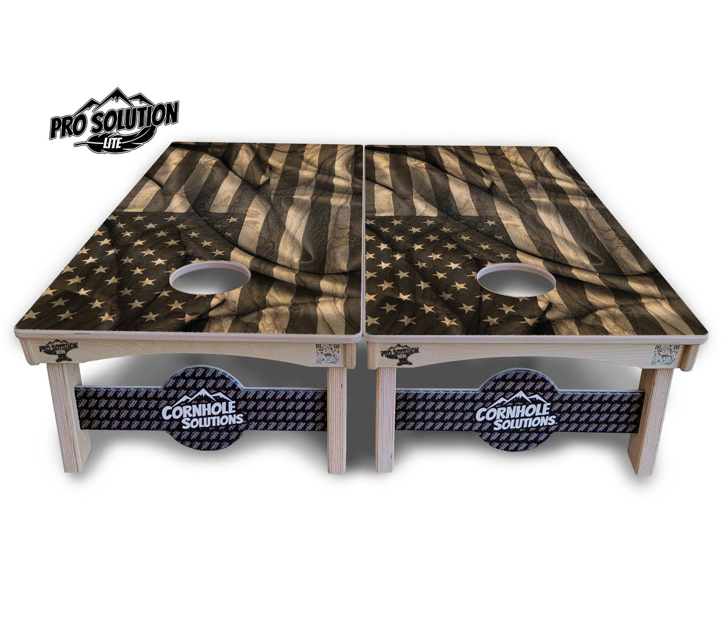 USA Wood Flag Cornhole Boards - Pro Solution Lite Series